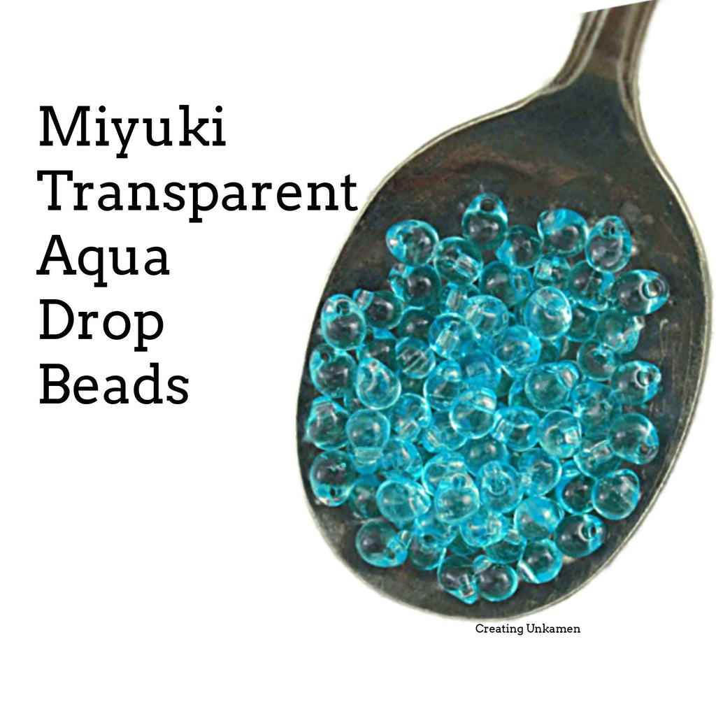Transparent Aqua Drop Miyuki Beads - 12, 24 or 48 grams