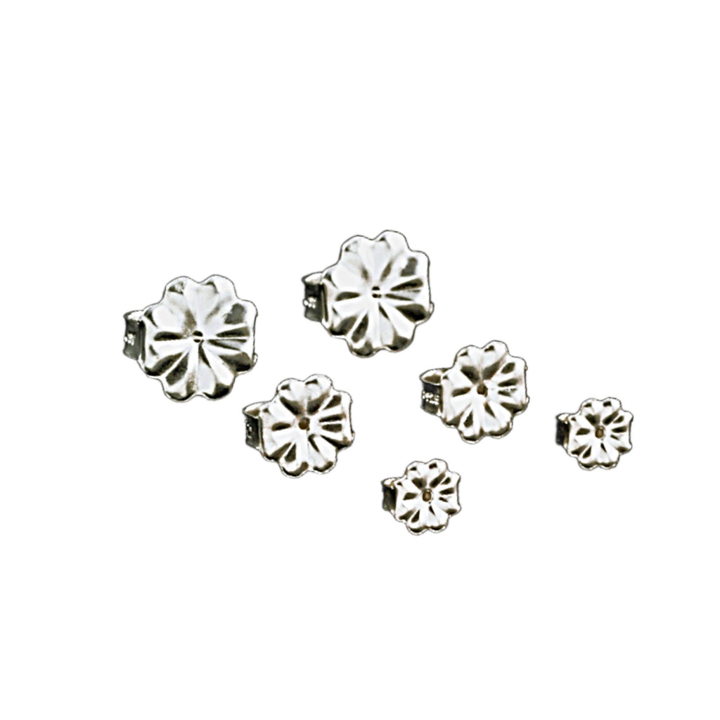 1 pair Argentium Sterling Silver Medium to Heavy Weight Ear Nuts - 5mm, 7mm, 9mm Tarnish Resistant