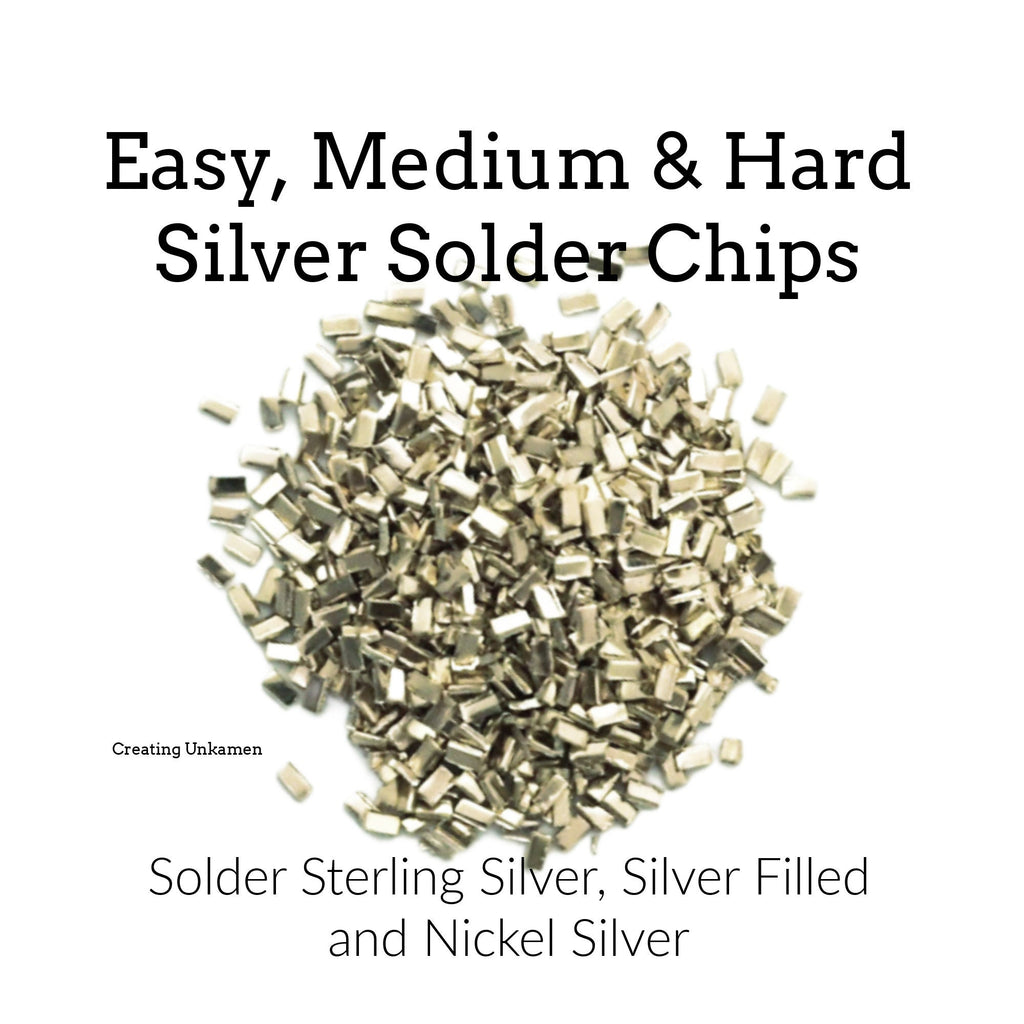 Solder Chips for Soldering Sterling Silver, Silver Filled and Nickel Silver - 1/8 ounce - Easy, Medium or Hard