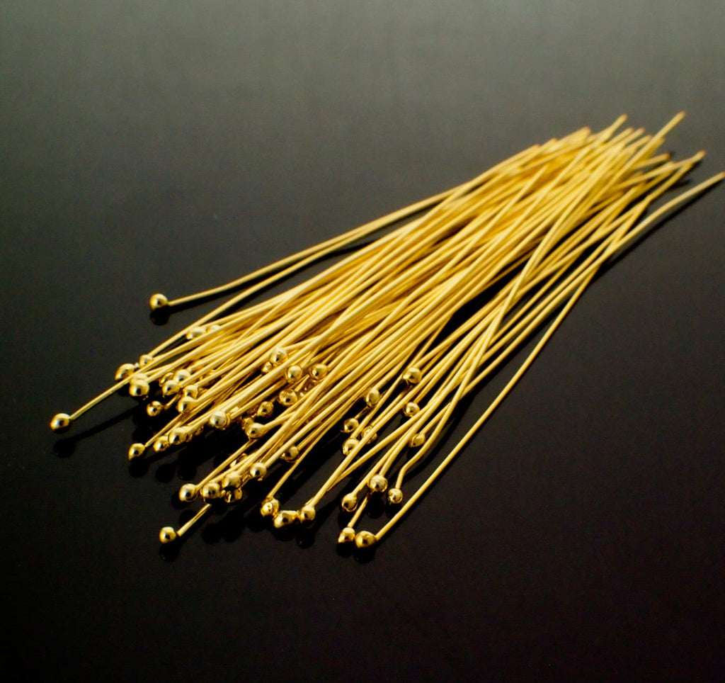 4 - 14kt Gold Filled Ball Head Pins - You Pick Gauge and Length - 100% Guarantee