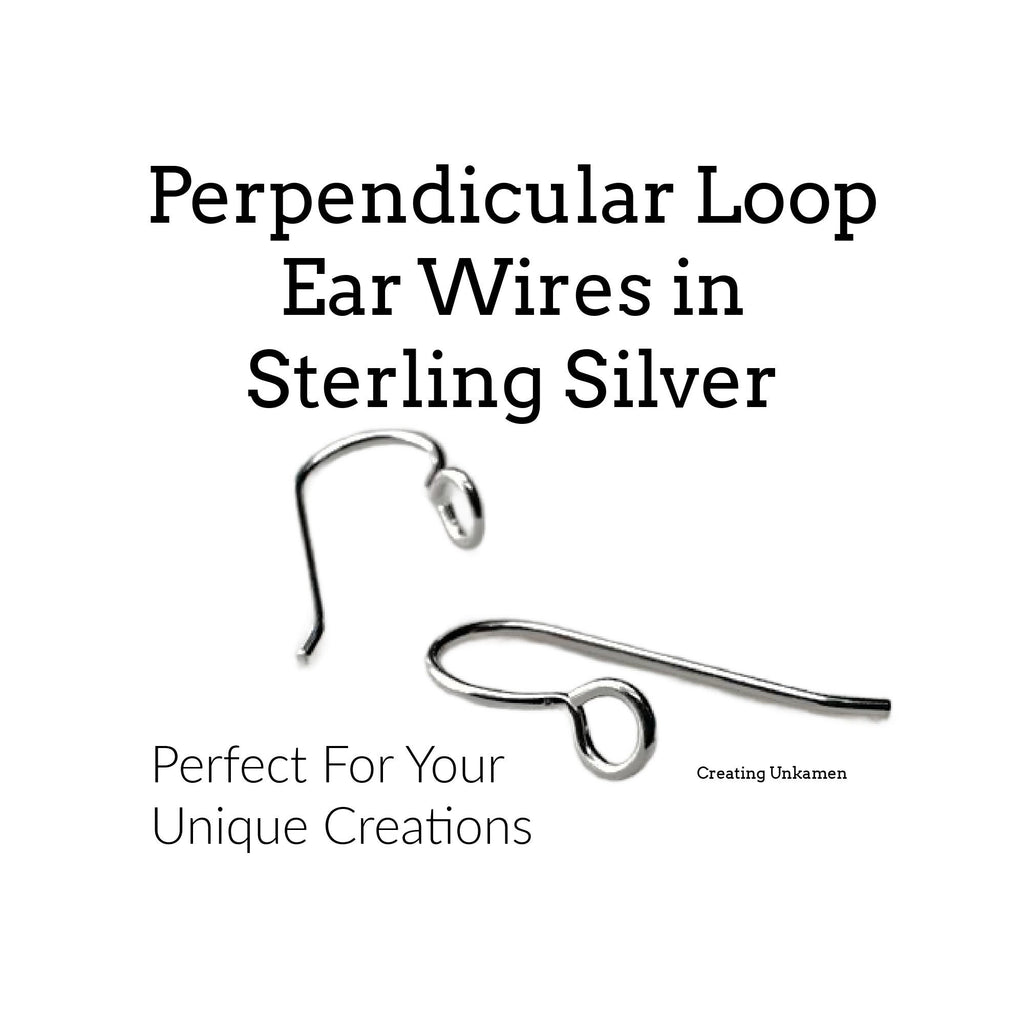 Ear Wires 2 Pairs Perpendicular Sterling Silver