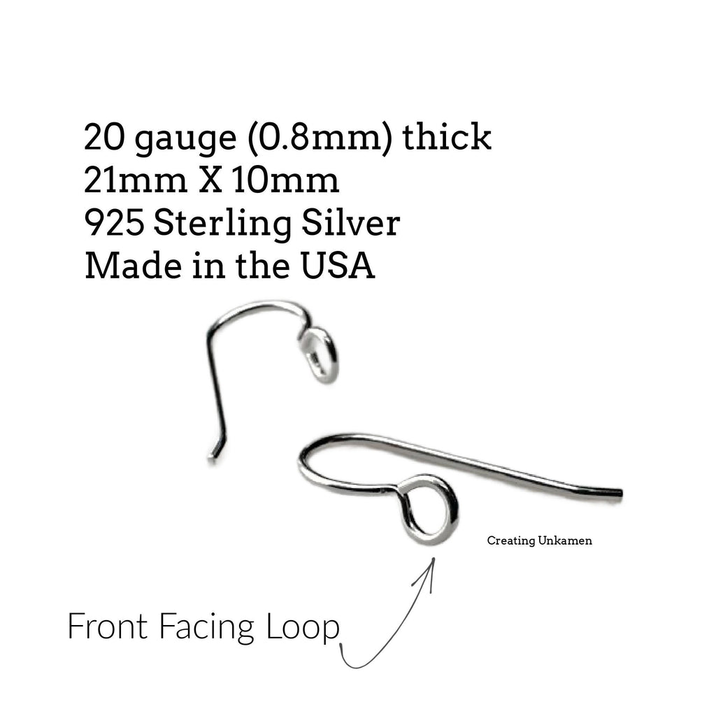 Ear Wires 2 Pairs Perpendicular Sterling Silver
