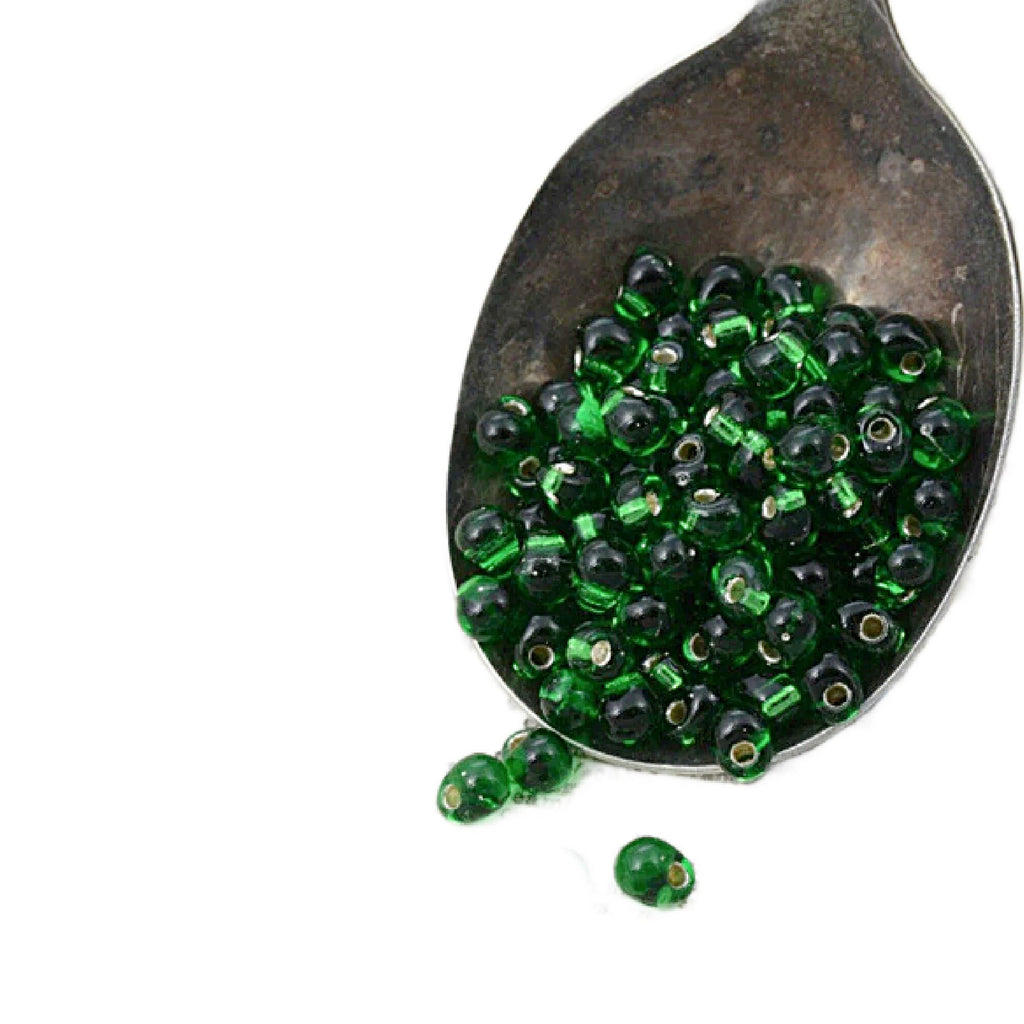 Silver Lined Green Miyuki Glass Drop Beads