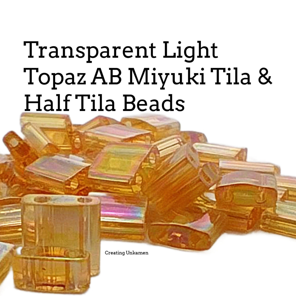 Miyuki 251 Transparent Light Topaz AB Tila and Half Tila Beads - 100% Guarantee