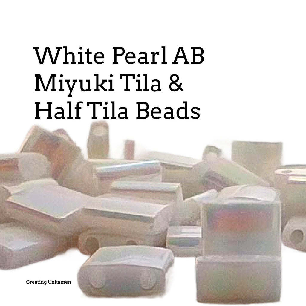 Miyuki 471 White Pearl AB Tila and Half Tila Beads - 100% Guarantee