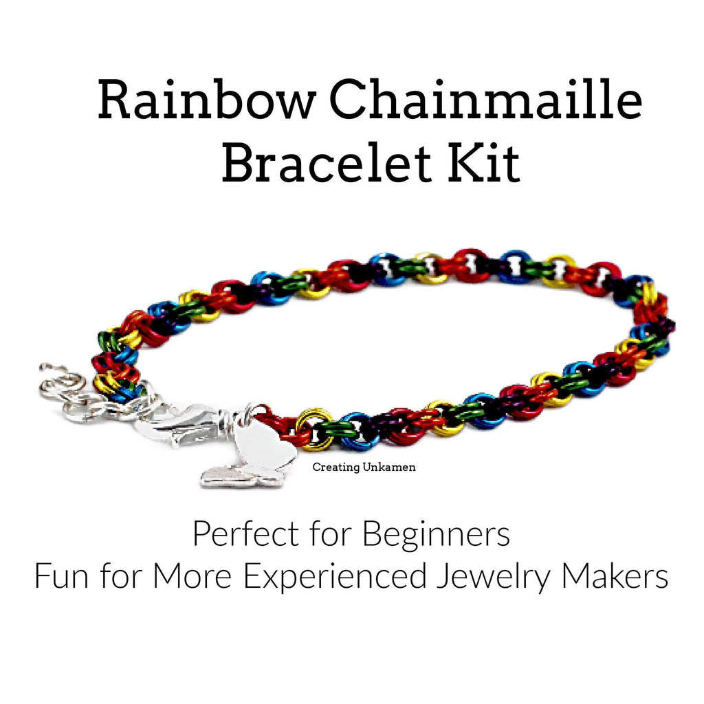 Rainbow Chainmaille Bracelet KIT - Perfect for Beginners - Fun For Experienced Jewelry Makers