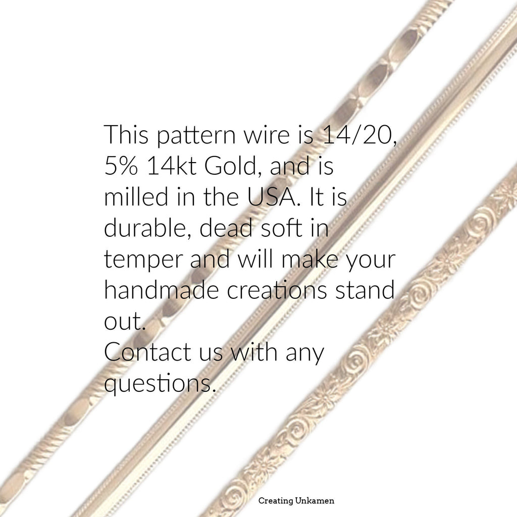 14kt Gold Filled Pattern Flat Wire - By the Inch