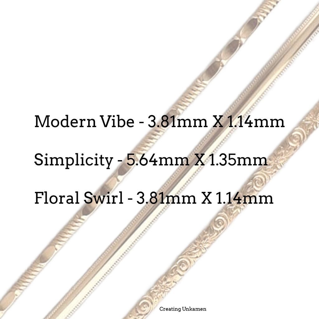 14kt Gold Filled Pattern Flat Wire - By the Inch