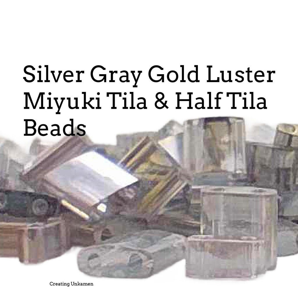 Miyuki 1881 Tila and Half Tila Beads Silver Gray Gold Luster - 100% Guarantee