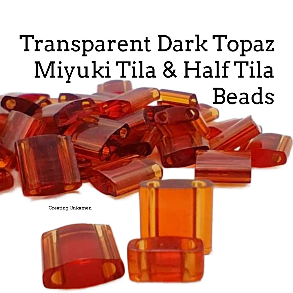 Miyuki 134 Transparent Dark Topaz Tila and Half Tila Beads