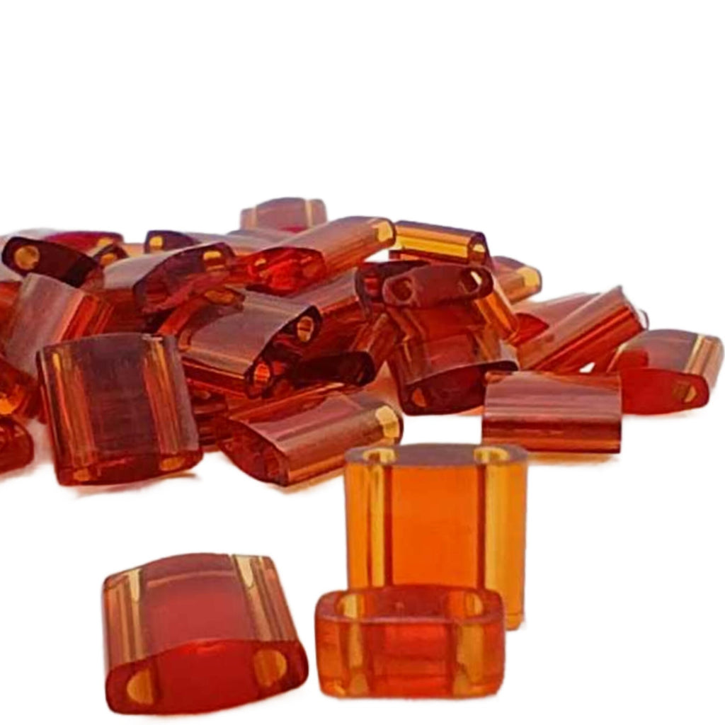 Miyuki 134 Transparent Dark Topaz Tila and Half Tila Beads