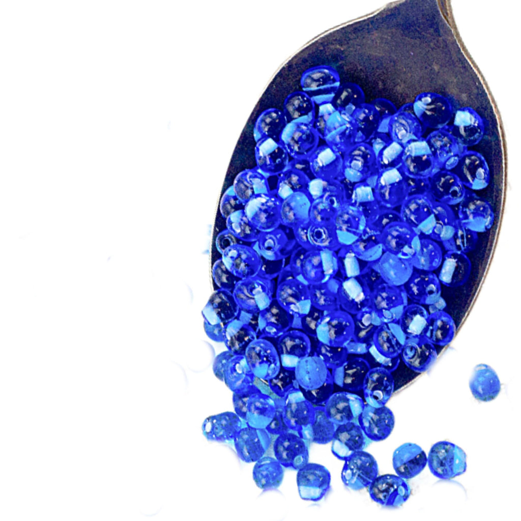 Sky Blue Lined Sapphire Miyuki Drop Glass Beads 3mm X 4mm