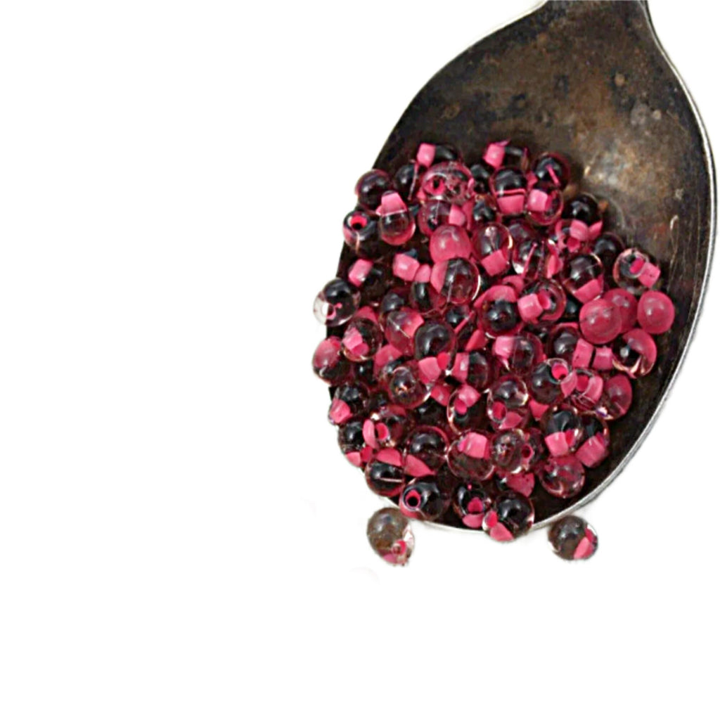 Raspberry Lined Smoky Amethyst Miyuki Glass Drop Beads