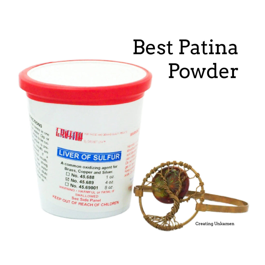 Best Patina Powder - Oxidize Brass, Bronze, Copper, Sterling Silver - Liver of Sulfur - Free Jump Ring Sample Included - 100% Guarantee