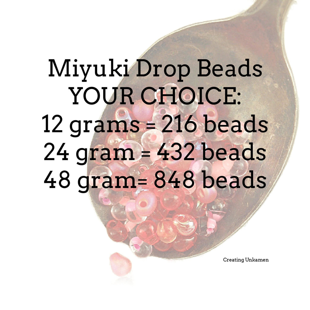 Matte Red Orange AB Miyuki Glass Drop Beads 3mm X 4mm