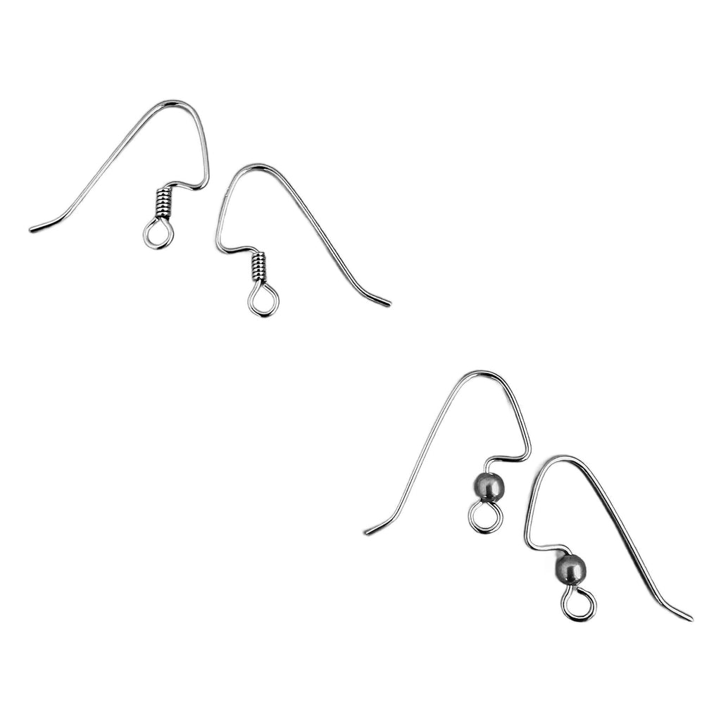 Ear Wires - 8 Pairs Stainless Steel Perfect Balance with Beads or Coils