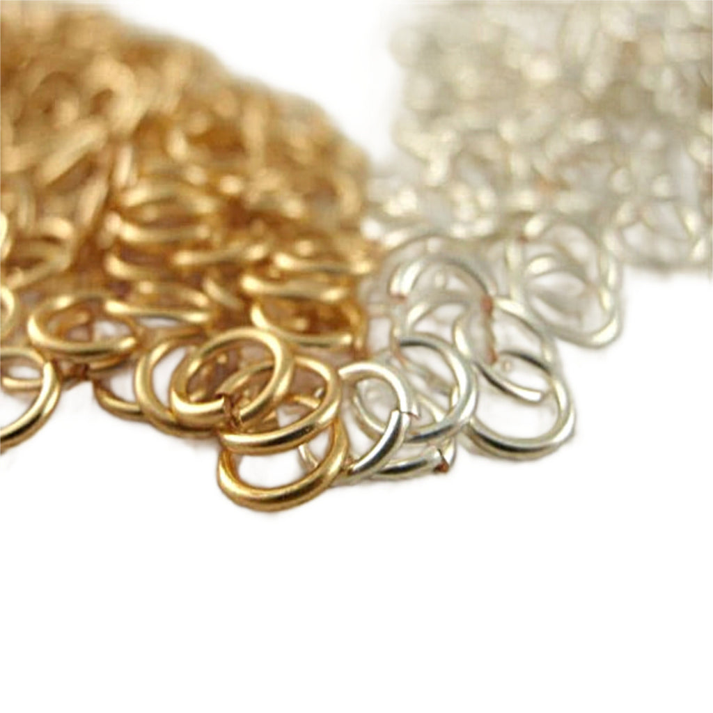 Jump Rings 100 Non Tarnish Silver Plate or Gold Colored 20 gauge - You Choose ID - Handcrafted For Your Creations