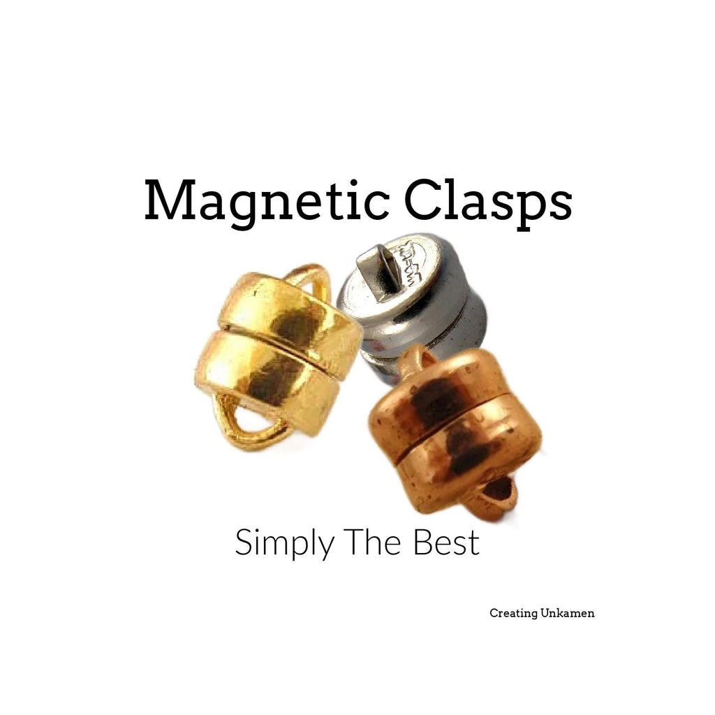 1 Magnetic Clasp - Silver, Gold, Copper, Brass - Super Strong, No Glue, Made in the USA - These Are The Best - 8mm X 7mm