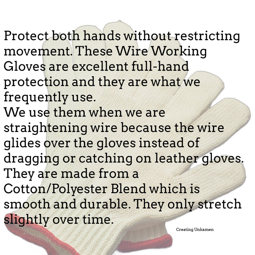 Wire Working Gloves - Set of 2 - Free Wire Sample Included - Perfect for Straightening Wire