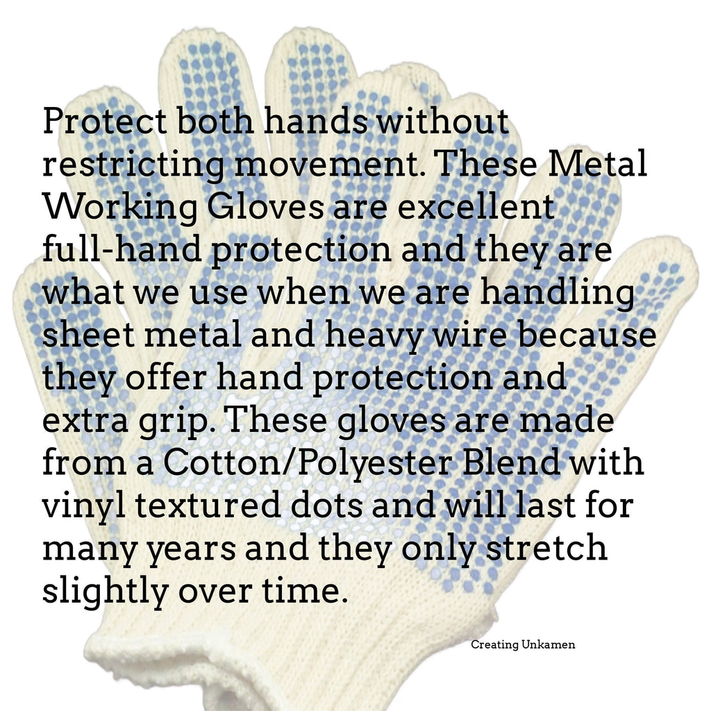 Metal Working Gloves With Vinyl Textured Dots - Set of 2 - Free Wire Sample Included - Perfect for Handling Heavy Wire - 100% Guarantee
