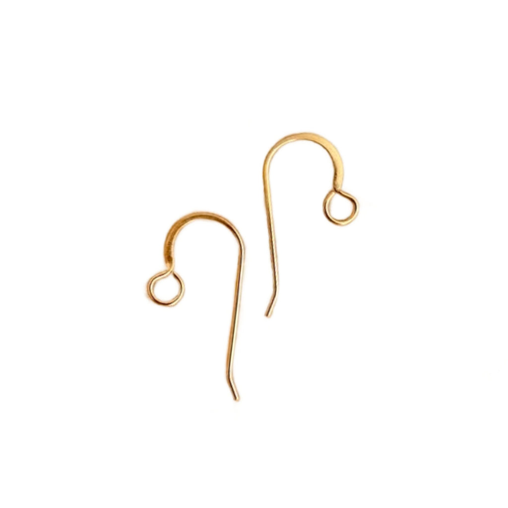 Ear Wires 1 Pair 14kt Solid Gold Hammered