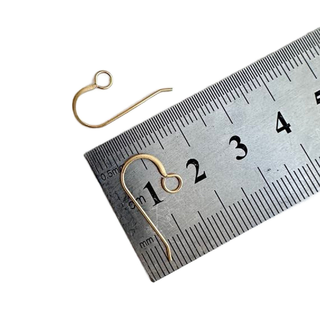 Ear Wires 1 Pair 14kt Solid Gold Hammered