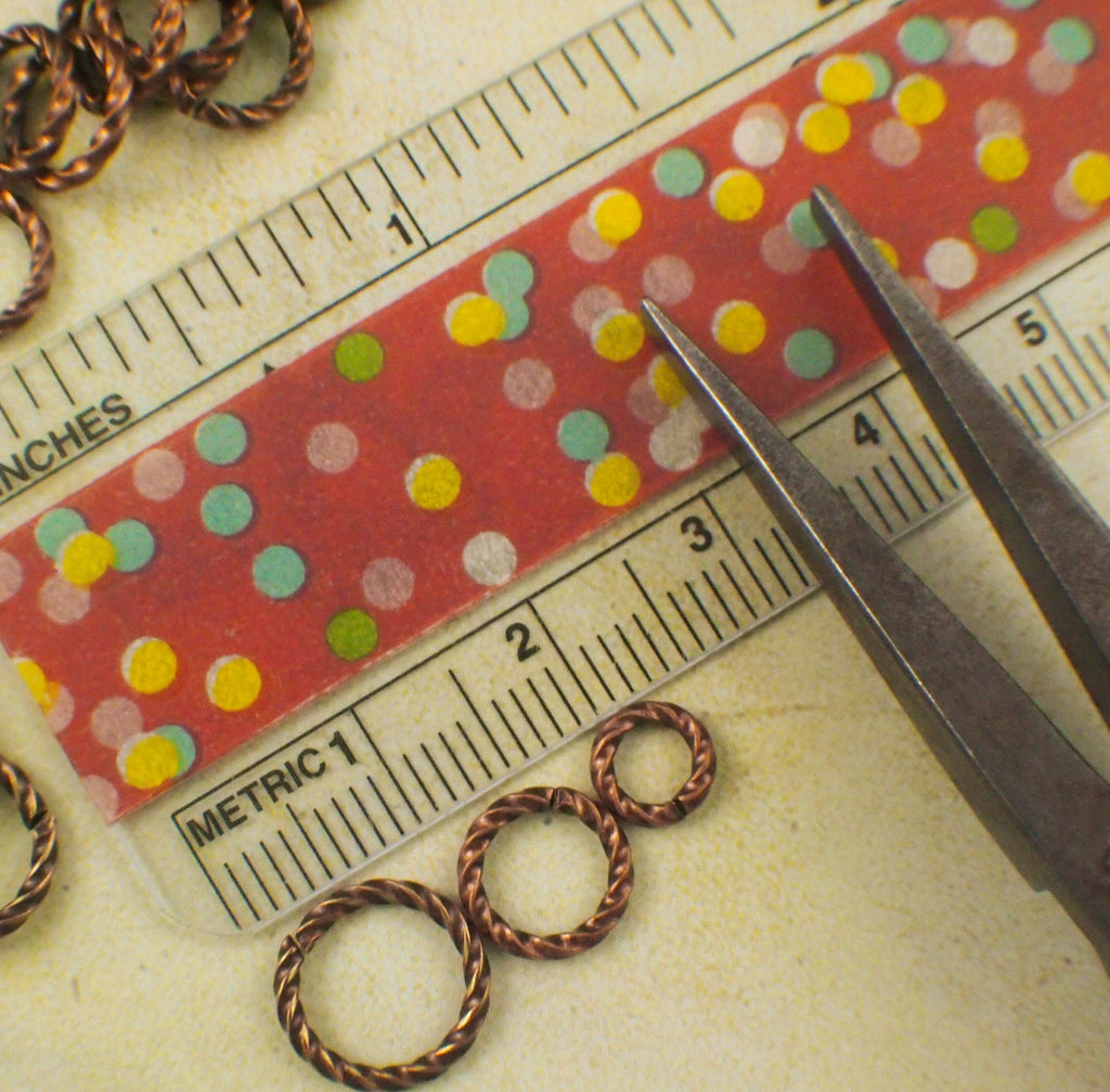 100 Fancy Antique Copper Jump Rings 16 gauge - You Pick Diameter 6mm OD, 8mm OD, 10mm OD or Mix - Best Commercially Made- 100% Guarantee
