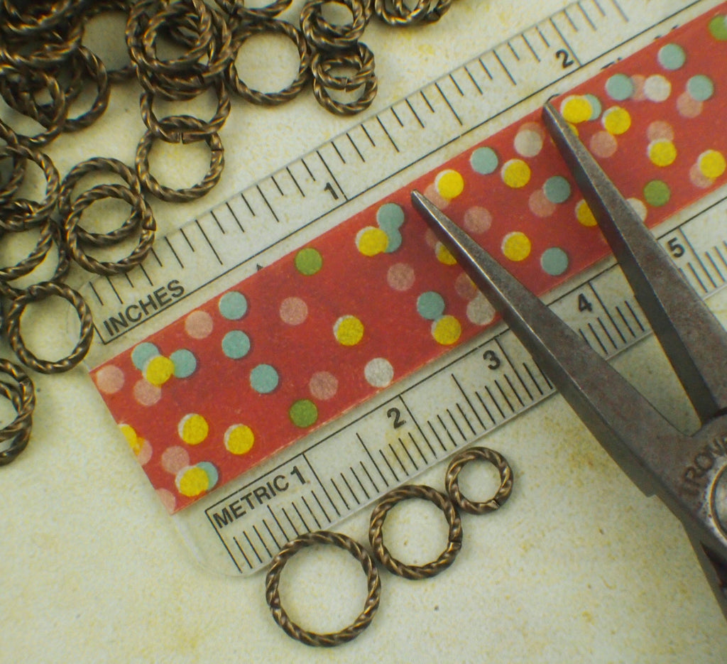 100 Fancy Antique Gold Jump Rings in 16 gauge and 20 gauge or Mix - Best Commercially Made - 100% Guarantee