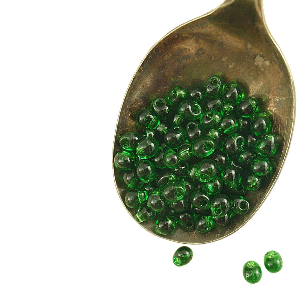 Transparent Green Glass Miyuki Drop Beads