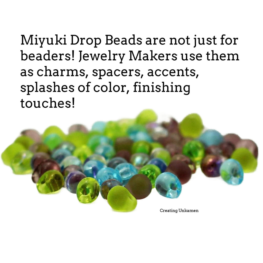 Raspberry Lined Sapphire Miyuki Drop Glass Beads