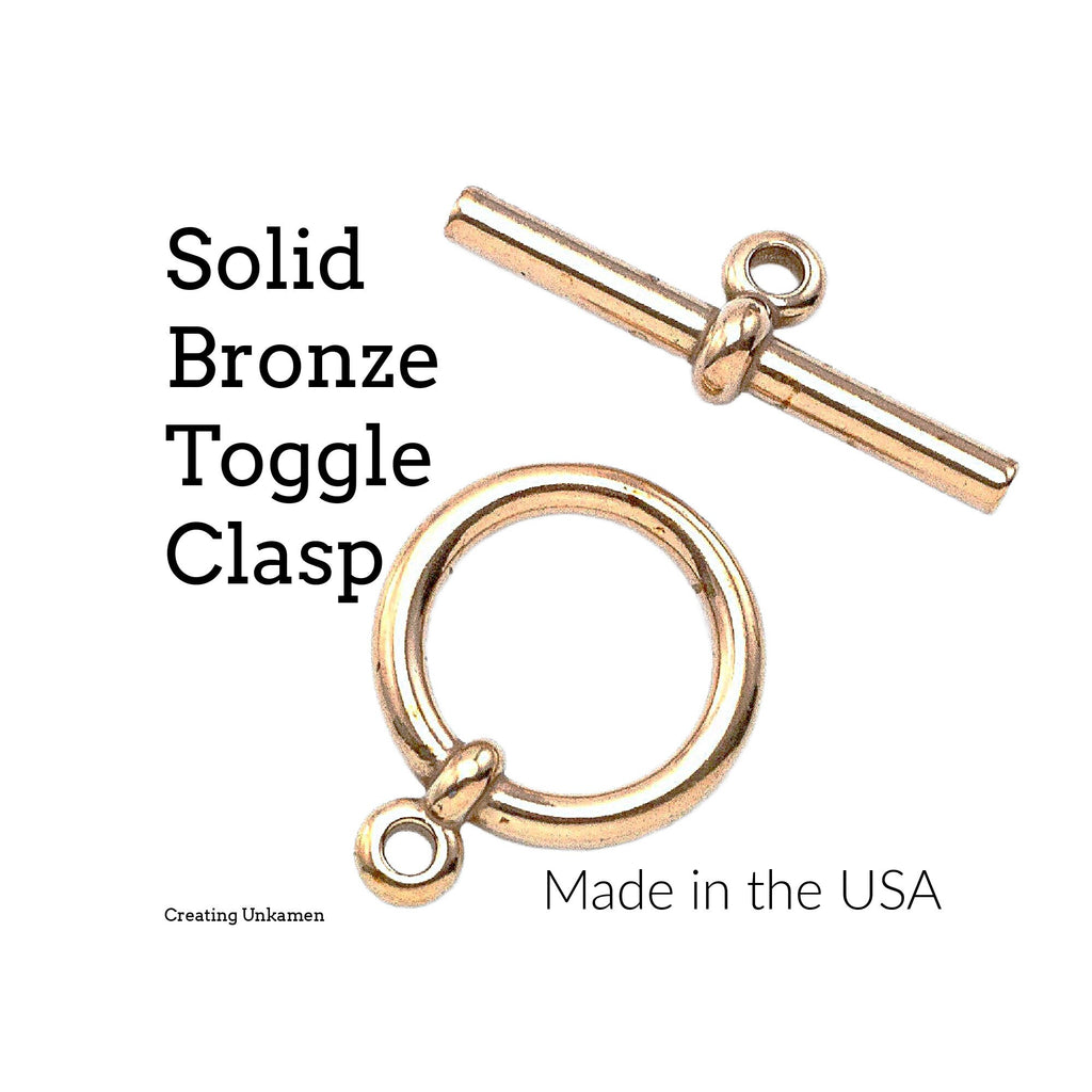 1 Solid Bronze Toggle Clasp - Made in the USA - 100% Guarantee