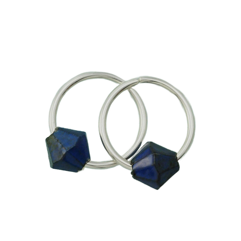 1 Simple Mood Bead Hoop Earring - 14kt Gold Filled, 14kt Rose Gold Filled, Sterling Silver - 20 gauge 10mm OD with Mood Bead