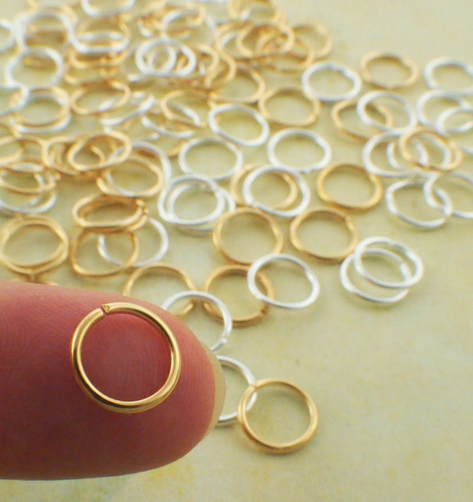 100 Jump Rings 18 gauge 9mm OD - Best Commercially Made - Silver Plate, Gold Plate, Antique Gold or Mix- 100% Guarantee