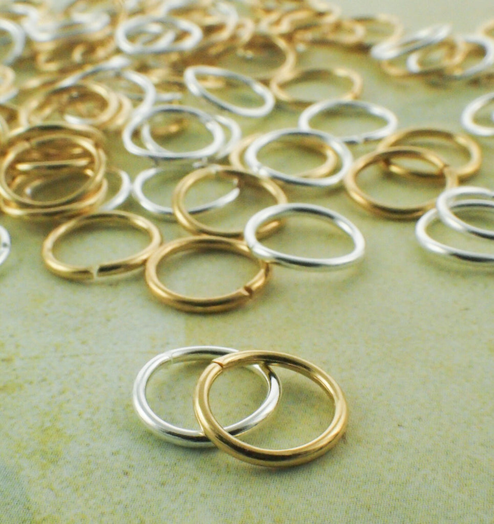100 Jump Rings 18 gauge 9mm OD - Best Commercially Made - Silver Plate, Gold Plate, Antique Gold or Mix- 100% Guarantee