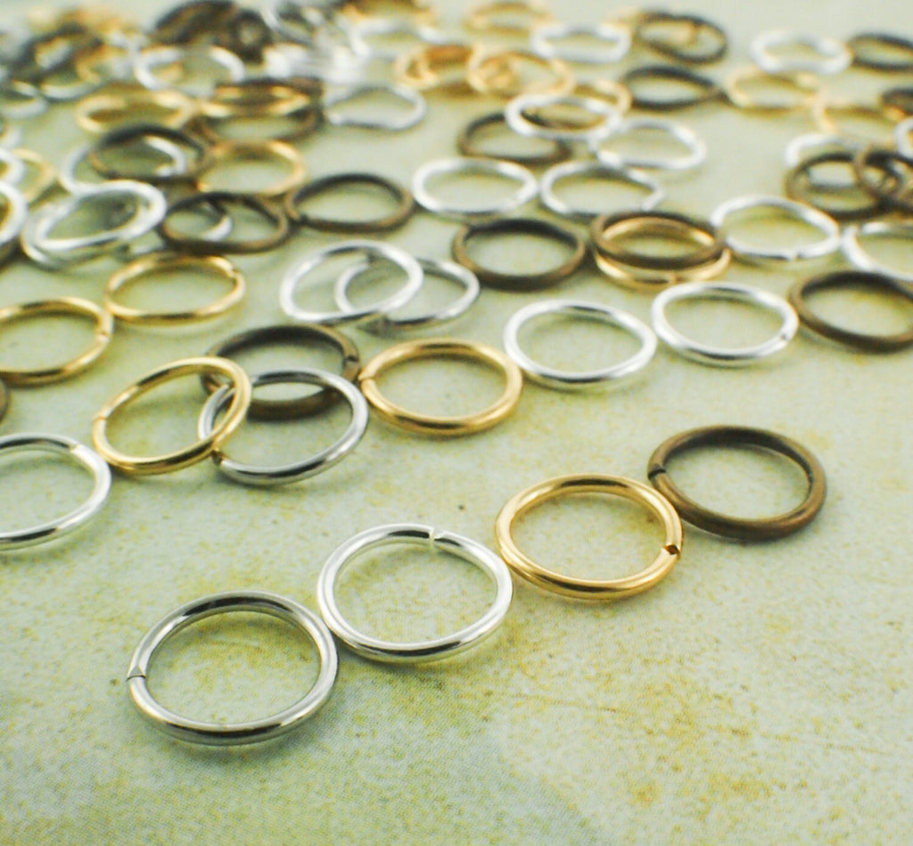 100 Jump Rings 18 gauge 9mm OD - Best Commercially Made - Silver Plate, Gold Plate, Antique Gold or Mix- 100% Guarantee