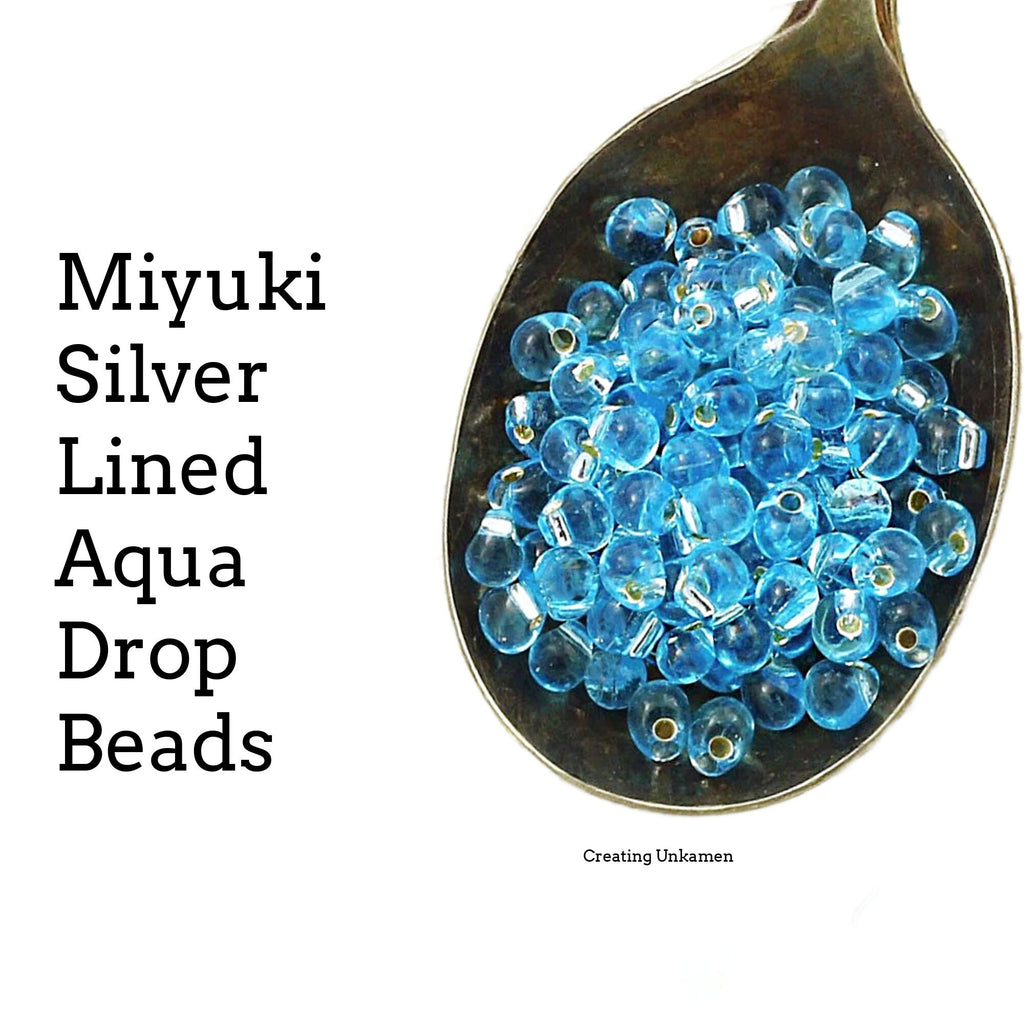 Silver Lined Aqua Miyuki Drop Beads