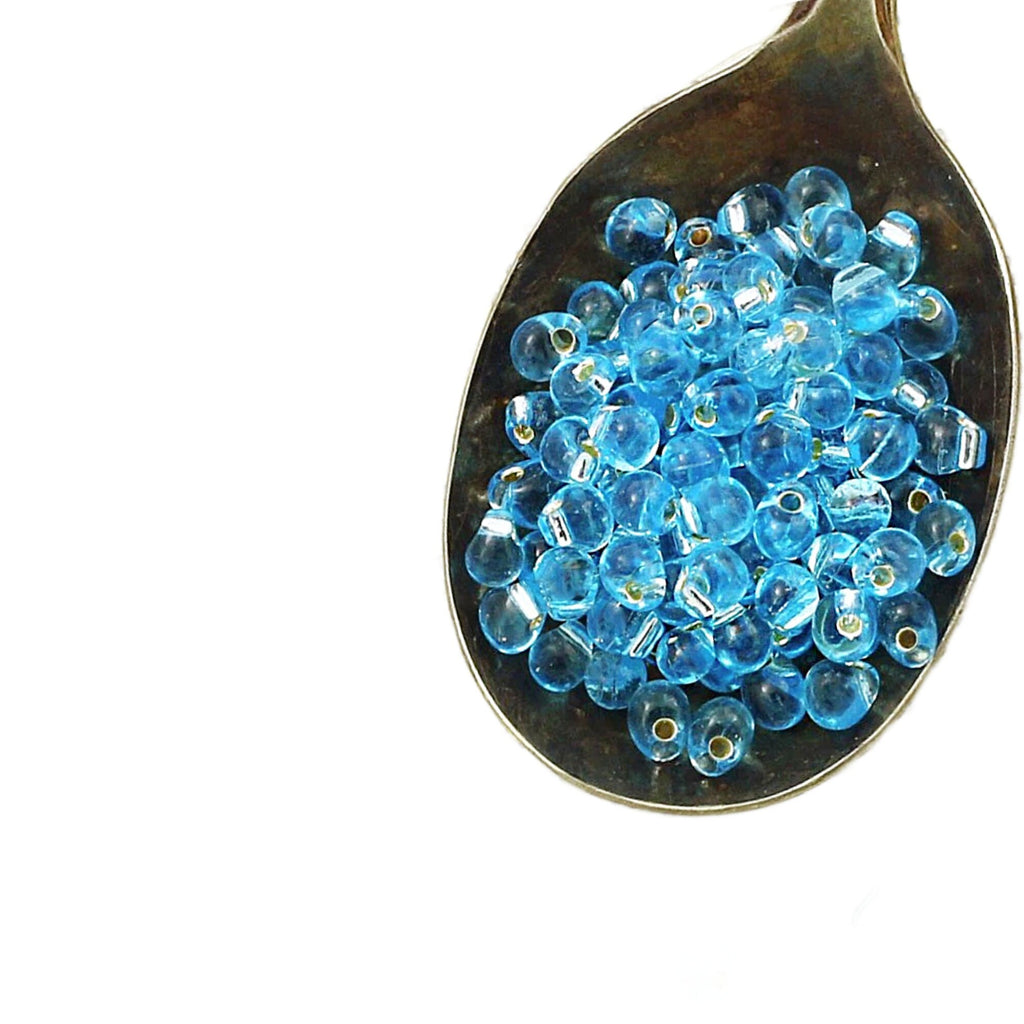 Silver Lined Aqua Miyuki Drop Beads