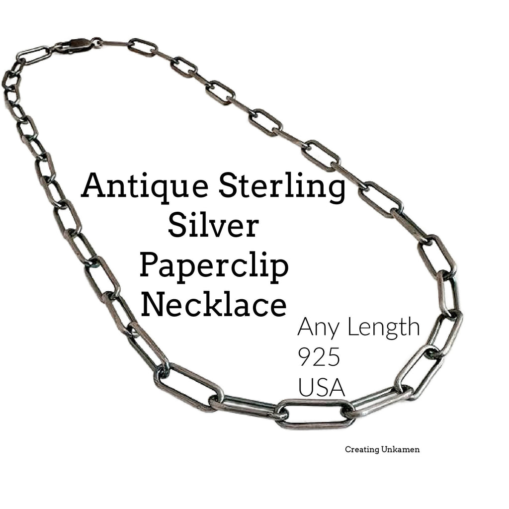 Any Length Sterling Silver Paperclip Chain - 1.9mm, 2.6mm, 3.8mm, 6mm Cable Necklace - Custom Finished or By The Foot Bulk