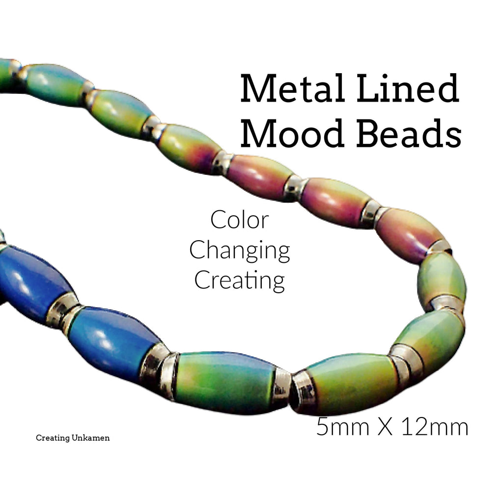 5 Mood Beads 5mm X 12mm Metal Lined - 100% Guarantee
