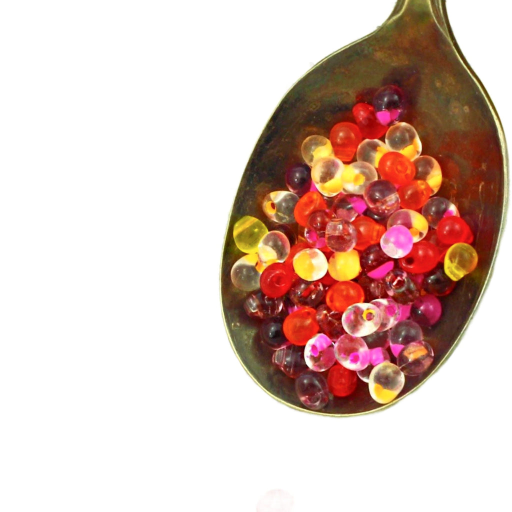 Hot Brights Mix Fringe Glass Beads - 12, 24 or 48 grams - 100% Guarantee