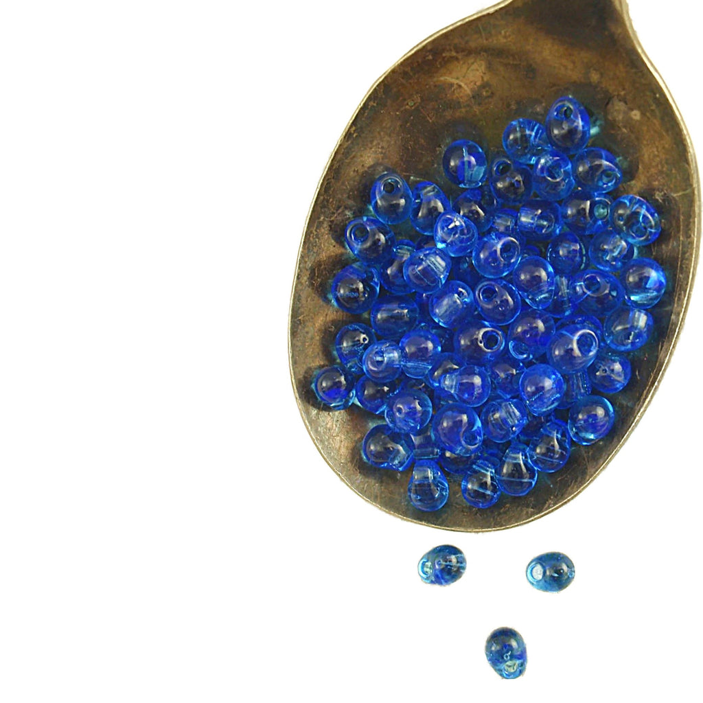 Transparent Sapphire Miyuki Drop Beads 3mm X 4mm