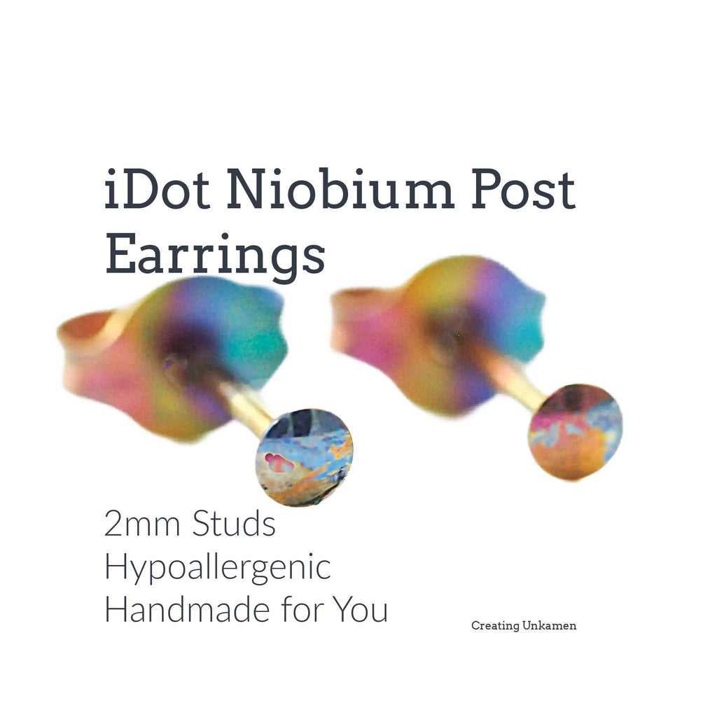 1 pair i-Dot 2mm Niobium Post Earrings in 21 Mix and Match Colors