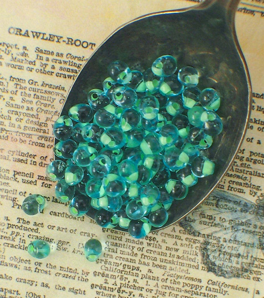 Miyuki Mint Green Lined Aqua Miyuki Drop Glass Beads