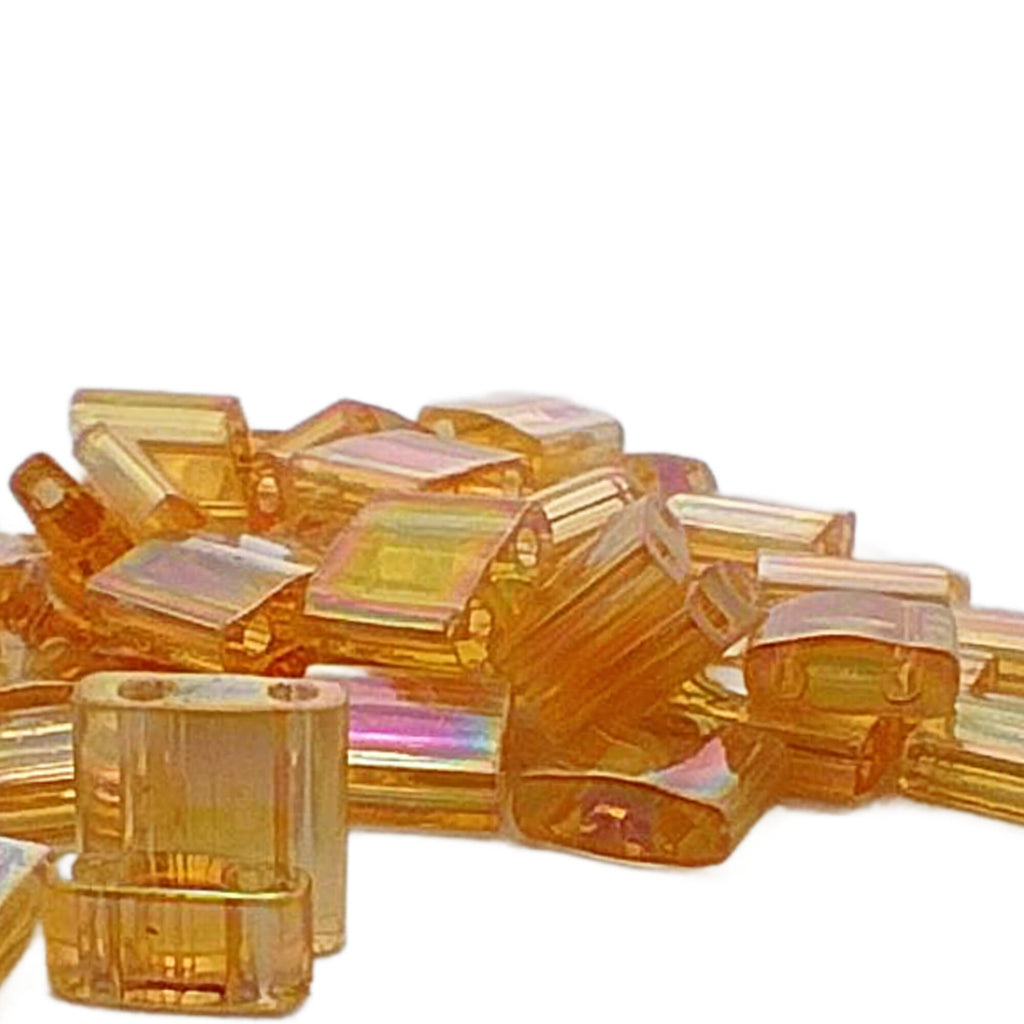 Miyuki 251 Transparent Light Topaz AB Tila and Half Tila Beads - 100% Guarantee