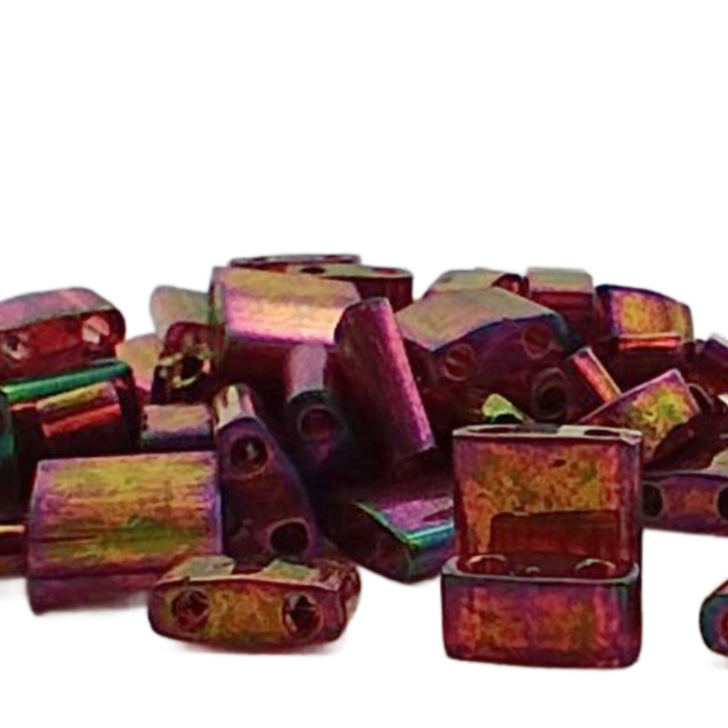 Miyuki 301 Dark Topaz Rainbow Gold Luster Tila and Half Tila Beads