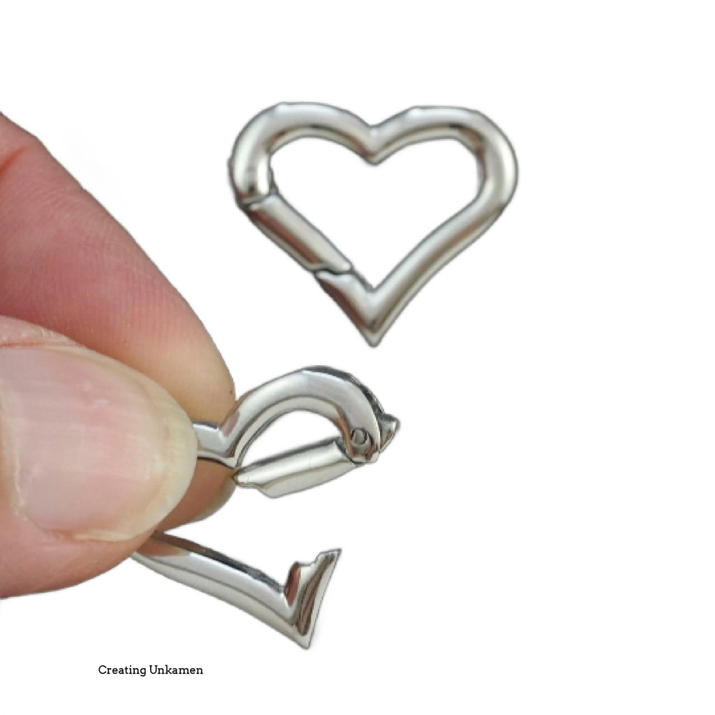 1 Stainless Steel Heart Trigger-less Clasp - 17mm X 20mm - 100% Guarantee