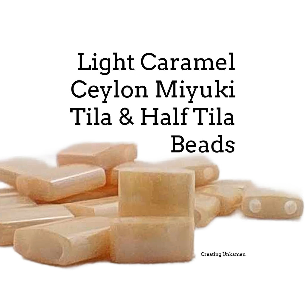 Miyuki 593 Light Caramel Ceylon Tila and Half Tila Beads - 100% Guarantee