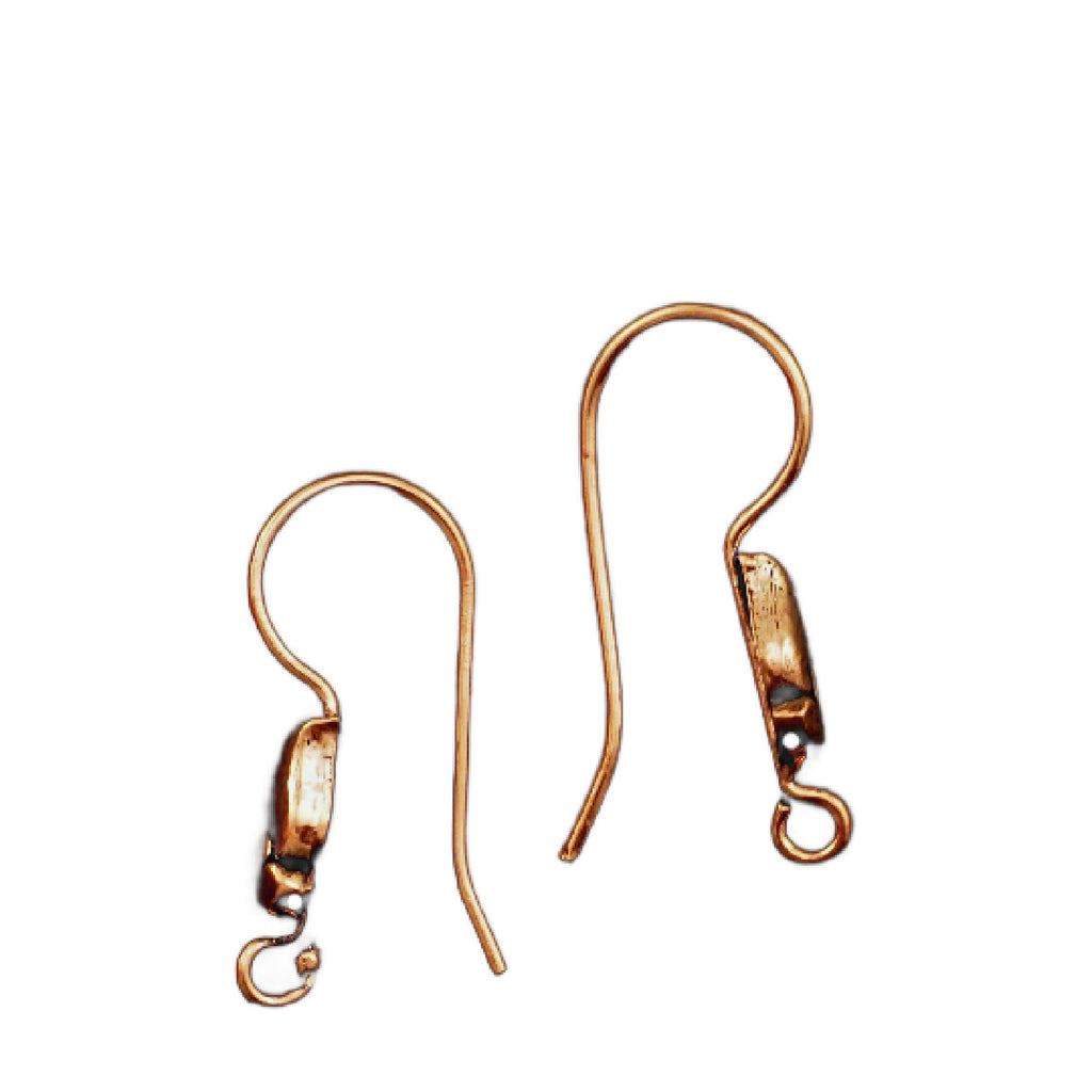 4 pairs - Antique Copper Ear Wires with Leaf - 100% Guarantee