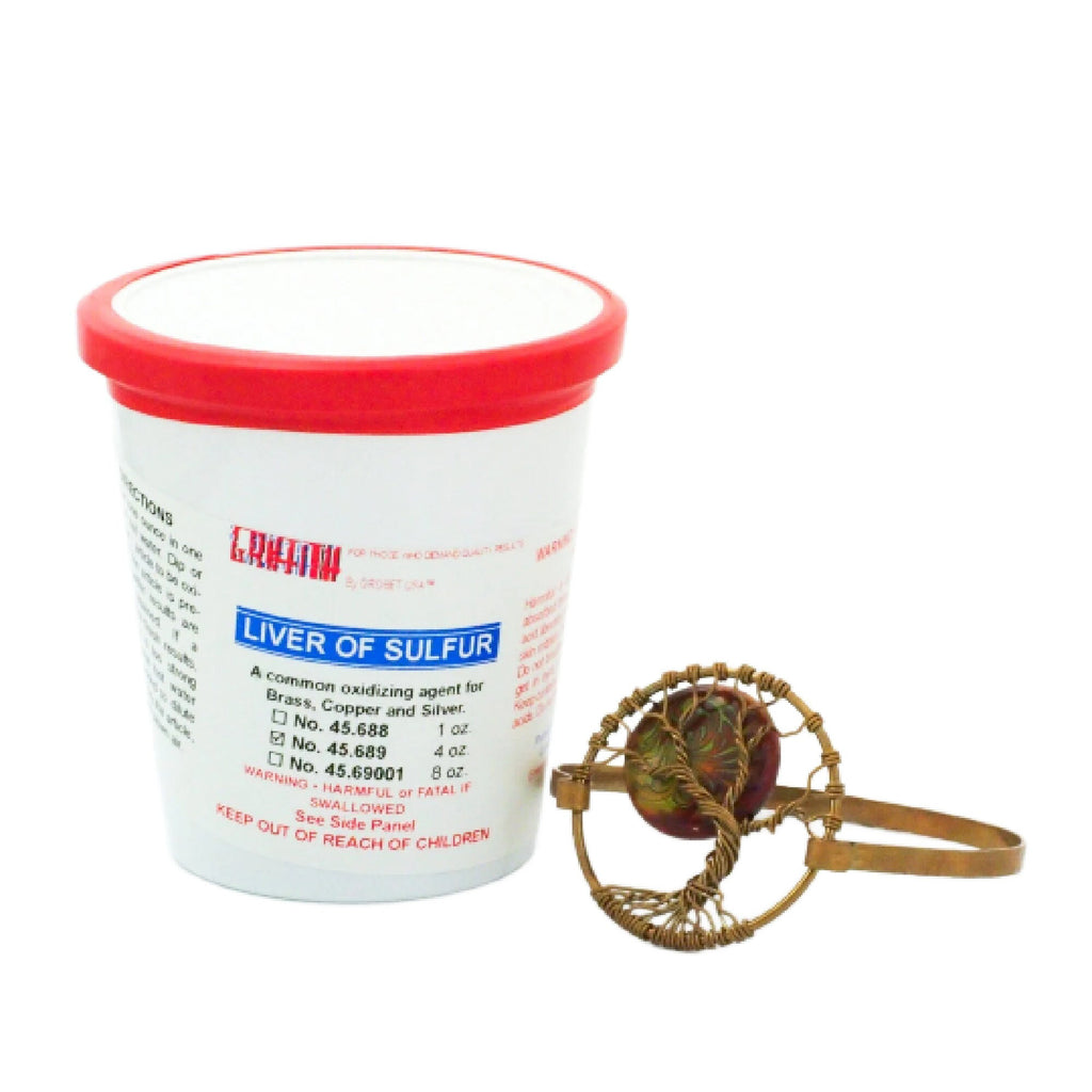 Best Patina Powder - Oxidize Brass, Bronze, Copper, Sterling Silver - Liver of Sulfur - Free Jump Ring Sample Included - 100% Guarantee