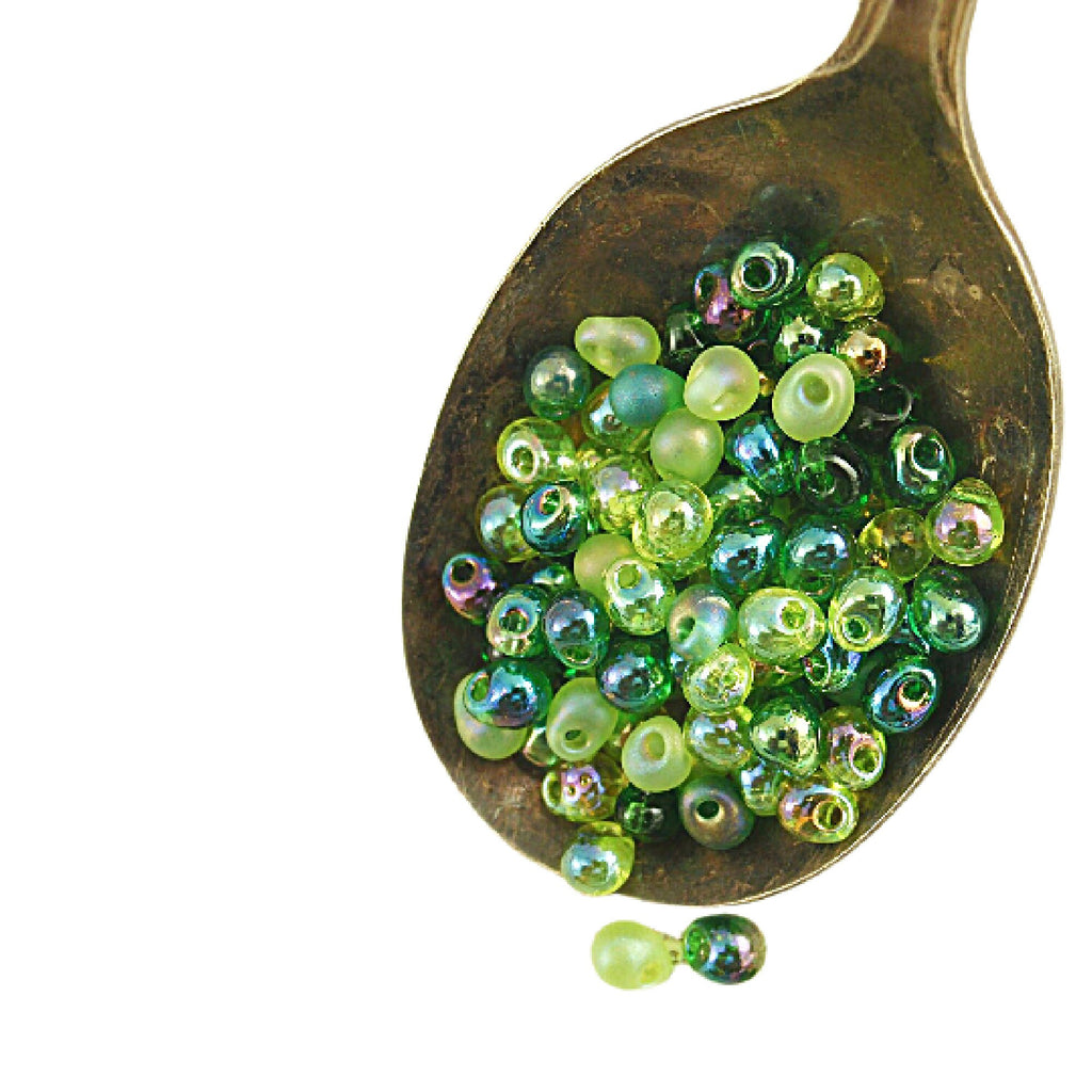 Evergreen Mix Miyuki Drop Beads - 3mm X 4mm 100% Guarantee
